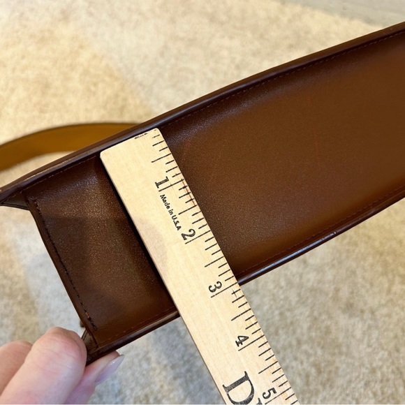 Abbott- vintage leather handbag with removable cross body strap - Picture 12 of 13